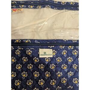 Vera Bradley Organizer Blue Floral Quilt Travel Case Zip Pockets